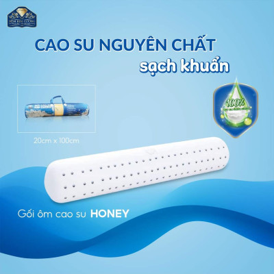 Gối Ôm Cao Su Kim Cương Honey KCGO20100 (20 x 100 cm) - Trắng