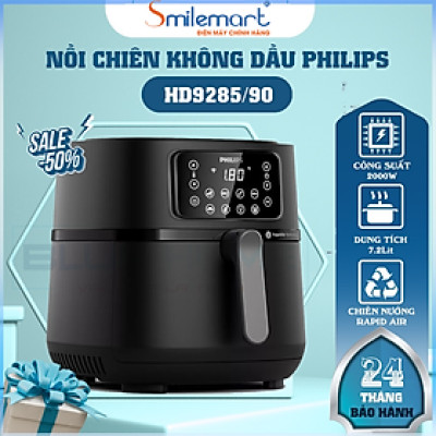 Nồi chiên không dầu điện tử Philips HD9285/90 Size XXL Wifi Connected - Hàng Chính Hãng