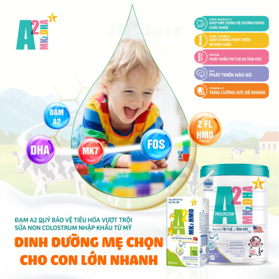 Sữa Bột A2 Mk7.DHA HiGrow- Phát Triển Chiều Cao và Tầm Vóc