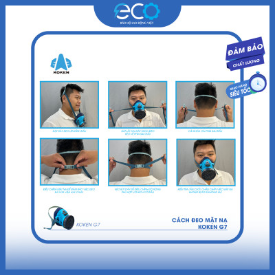 [COMBO] Mặt nạ Koken G7 Nhật Bản phòng khí độc, phun thuốc & Kính chống văng bắn, chống đọng hơi sương Delta Plus Pháp