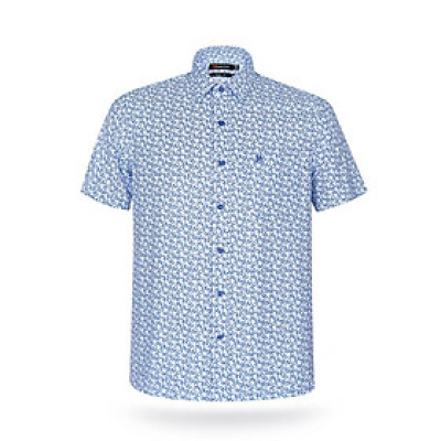 Áo sơ mi nam KHATOCO ngắn tay họa tiết A1MN538T2-CNIN338-2504-N