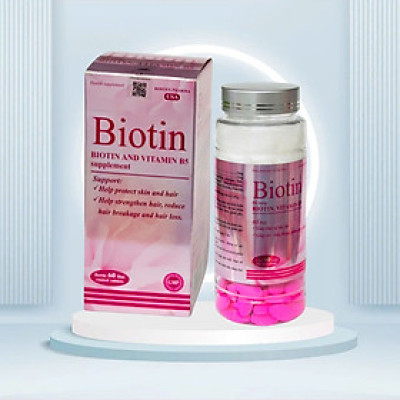 Viên uống dưỡng tóc Biotin Rostex , Lọ 60vien - giúp bảo vệ da ,tóc, Giúp tóc chắc khỏe, giảm gãy, rụng tóc.