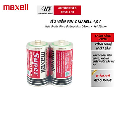 Vỉ 2 Viên Pin Trung MAXELL 1,5V made in Indonesia - Hàng chính hãng