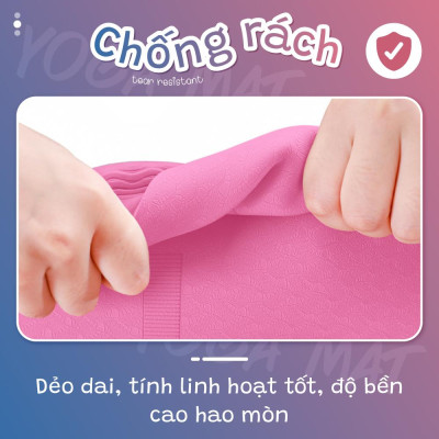 Thảm Tập Yoga Định Tuyến - 2 Lớp Dày 6mm Tặng Kèm Túi - Kích Thước 183x61cm