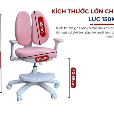 Ghế học sinh chống gù đa năng Juno sofa nâng hạ chiều cao tay gạt CT G104 có khóa bánh trọng lực, xoay 360 độ