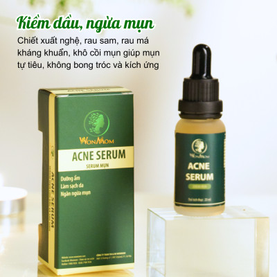 Bộ trắng da, sạch mụn cơ bản Wonmom ( 1 Kem cấp ẩm + 1 Serum mụn )