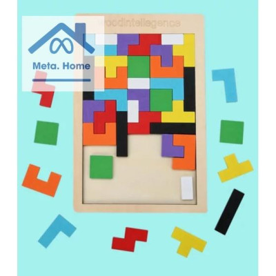 Xếp gạch bằng gỗ - Xếp hình tư duy cho bé