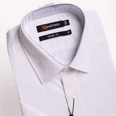 Áo sơ mi nam Khatoco tay ngắn lai bằng