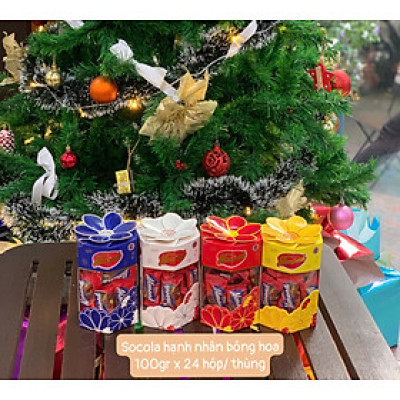 Sô cô la sữa hạnh nhân Empico 100g hộp giấy bông hoa 