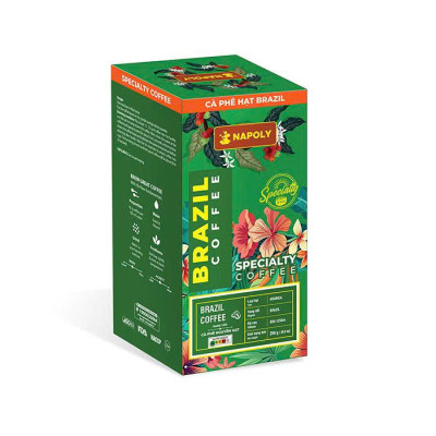 Cà Phê Arabica BRAZIL - Hương Vị Đẳng Cấp, Chua nhẹ Hương Nhiệt Đới - Rang Nguyên Hạt Dùng Pha Máy/Phin 250g/túi