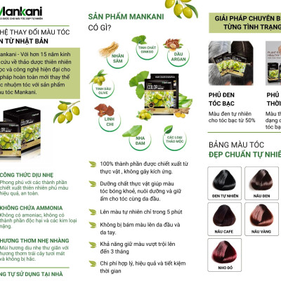 Hộp Dầu Gội Nhuộm Tóc, Thảo Dược Màu Nâu Vàng, Mankani [250ml - Chính Hãng]