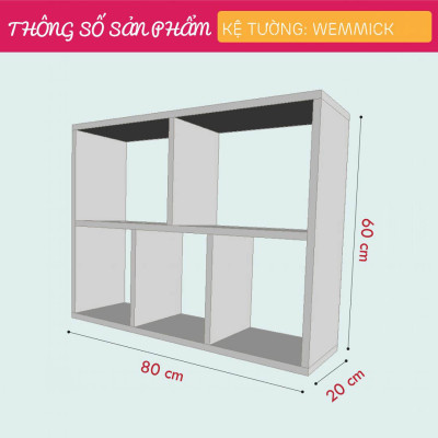 Giá sách treo tường gỗ MDF cao cấp SMLIFE Wemmick