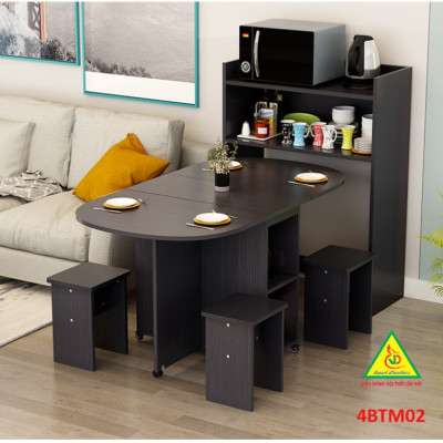 Bàn ăn gấp gọn, bàn ăn thông minh 4BTM02- Nội thấtv lắp ráp Viễn Đông Adv
