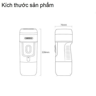 Máy pha cà phê cầm tay Espresso mini 3 trong 1, thương hiệu HiBREW cao cấp H4A và H4B - HÀNG CHÍNH HÃNG