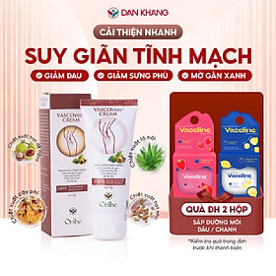 Kem Thoa Giảm Sưng Đau, Tê Phù, Chuột Rút Do Suy Giãn Tĩnh Mạch Vascovein Dân Khang - Tuýp 50g