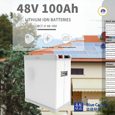 Pin lithium 48v 100ah Chính hãng Blue Carbon - Hàng loại A bảo hành 5 năm 
