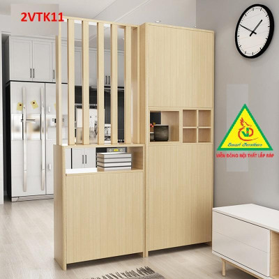 Tủ kệ trang trí kiêm vách ngăn phòng khách , nhà bếp 2VTK11 - Nội thất lắp ráp Viendong Adv