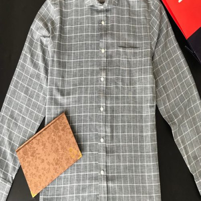 Áo sơ mi nam dài tay ALIGRO cổ bẻ dáng ôm body, 100% chất cotton Customfit ALGS182