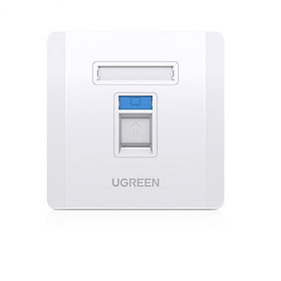 Mặt nạ mạng âm tường màu trắng LAN 1 cổng RJ45 hình vuông 86 mm x 86 mm Ugreen 80180 NW144 Hàng Chính Hãng
