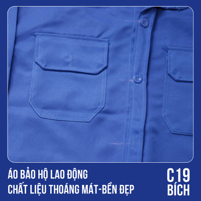 Áo bảo hộ lao động, chất liệu thoáng mát, bền đẹp - Mã C19 (Bích) 