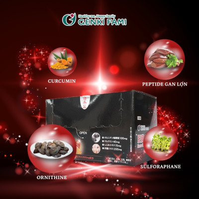 Viên Uống Thải Độc Gan, Giải Rượu Kanzo Ukon Genki Fami Nhật Bản Hộp 30 Viên