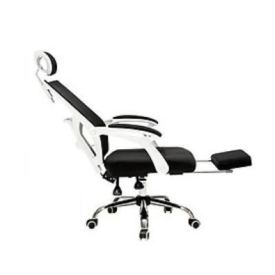 Ghế văn phòng chân xoay gác chân CR4305 Ghế làm việc lưng lưới thoáng khung nhựa chắc chắn ó gác chân ngã lưng thư giãn office chair hcm