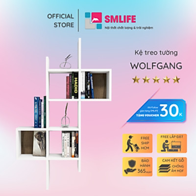 Kệ gỗ trưng bày kiểu dáng thanh lịch SMLIFE Wolfgang
