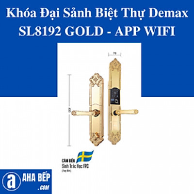 KHÓA ĐẠI SẢNH BIỆT THỰ DEMAX SL8192 GOLD - APP WIFI - HÀNG CHÍNH HÃNG