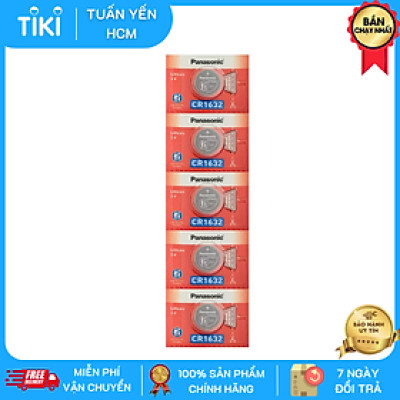 Vỉ pin nút Panasonic 1 vỉ 5 viên CR-1632/5BE (Hàng chính hãng)