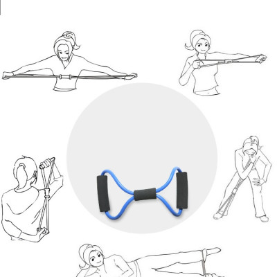 Bộ dây kéo ngũ sắc tập gym(Kèm 12 chi tiết gồm cả dây số 8)