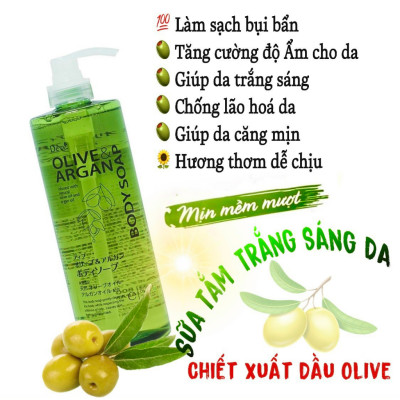 Sữa Tắm Dưỡng Sáng Mịn Da Sạch Sâu Deve Olive & Argan Body Soap (130 G)