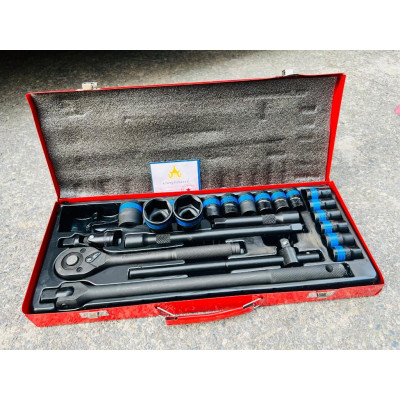 Bộ tuýp khẩu 24 món chất liệu thép CRV nhuộm đen chống gỉ cao cấp 1/2 (10-32mm) Kirito phân phối