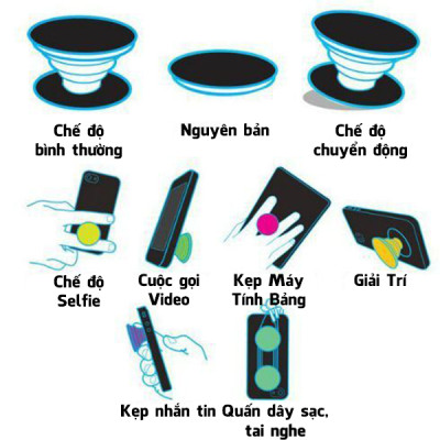 Popsocket in hình dành cho điện thoại mẫu Mèo Trắng Đen Nâu