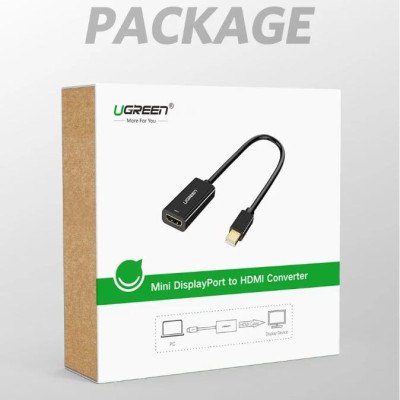 Ugreen UG40360MD112TK 25CM màu Đen Cáp chuyển đổi Mini DP sang HDMI hỗ trợ phân giải 4K x 2K - HÀNG CHÍNH HÃNG