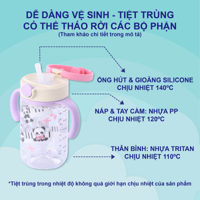 Bình ống hút Richell AXSTARS chất liệu tritan có bọc đế bình | Baby