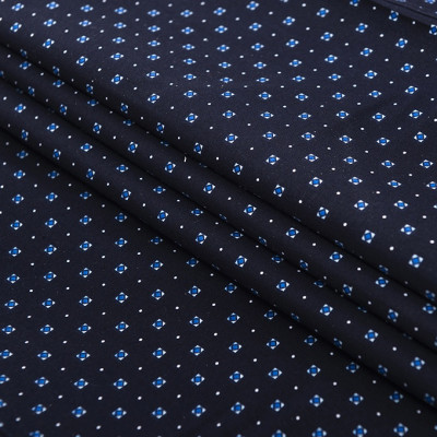 Áo Sơ Mi Nam Công Sở Trung Niên Ngắn Tay Xanh Tím Than Vải Cotton Họa Tiết Hoa Nhí  thương hiệu Anton – 809