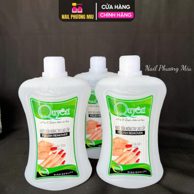 Nước Rửa Móng Axeton Quyên 500ml, Dung Dịch Rửa Móng Chuyên Làm Nail Sạch Nhanh, Axetol Mùi Dễ Chịu, Axetol Phá Gel Nail Phương Miu Nữ Women