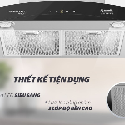 Máy Hút Mùi Kính Cong Sunhouse MMB6682-70 - Hàng Chính Hãng