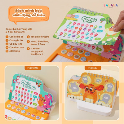 Đồ Chơi Âm Nhạc Lala Piano Phát Nhạc Tiếng Anh và Tiếng Việt cho bé – Lalala Baby