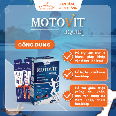 Gói uống Motovit Liquid hỗ trợ các vấn đề về đau khớp, viêm khớp, thoái hóa khớp (20 gói) - Nutramed