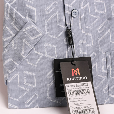 Áo sơ mi Khatoco nam tay ngắn Form tailor fit