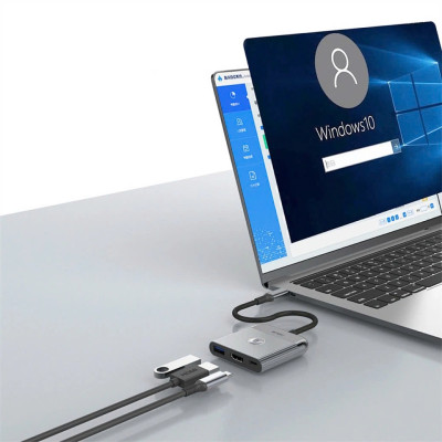 Hub Chuyển Đổi WI WU Travel 3-IN-1 TYPE C WI-HB002 - Hàng Chính Hãng