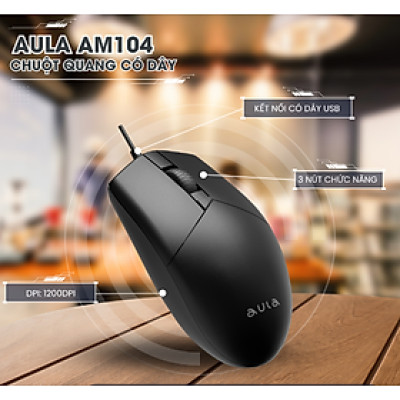 Chuột văn phòng có dây AULA AM104  - Hàng chính hãng
