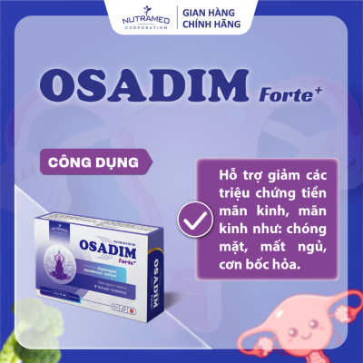 Osadim Forte hỗ trợ đ.i.e.u t.r.ị u xơ tử cung, u nang buồng trứng, cân bằng hormone (40 viên) - Nutramed