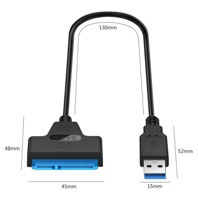 Cáp Chuyển Đổi Kết Nối Ổ Cứng HDD Từ USB 3.0 Sang Sata 22 Pin 2.5 Inch, Hàng nhập khẩu