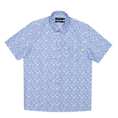 Áo sơ mi nam tay ngắn form suông vạt ngang Khatoco A1MN538T2-CNIN324-2504-N công nghệ NANO mới