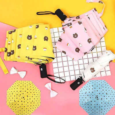 Dù Đi Mưa Gấp Gọn Hình Gấu 2 Lớp Chống Thấm Tốt - Hàng chính hãng