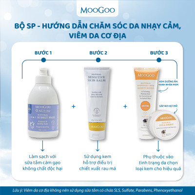 Kem dưỡng ẩm hạnh nhân hỗ trợ tái tạo phục hồi da cho bé Nhạy cảm, Viêm da cơ địa, Chàm sữa, vảy nến Moogoo