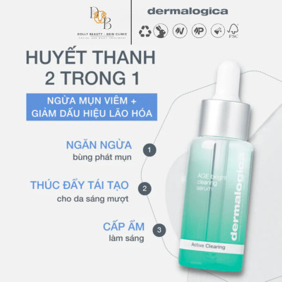 Serum xoá thâm, giảm mụn dành cho da mụn AGE BRIGHT CLEARING SERUM của Dermalogica