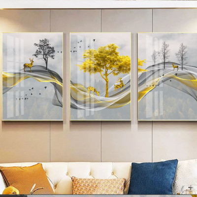 Bộ tranh gương 3 bức. Chất liệu bề mặt gồm 2 lựa chọn PVC hoặc mica trong suốt, 2 lựa chọn viền khung ms: 231359202L1